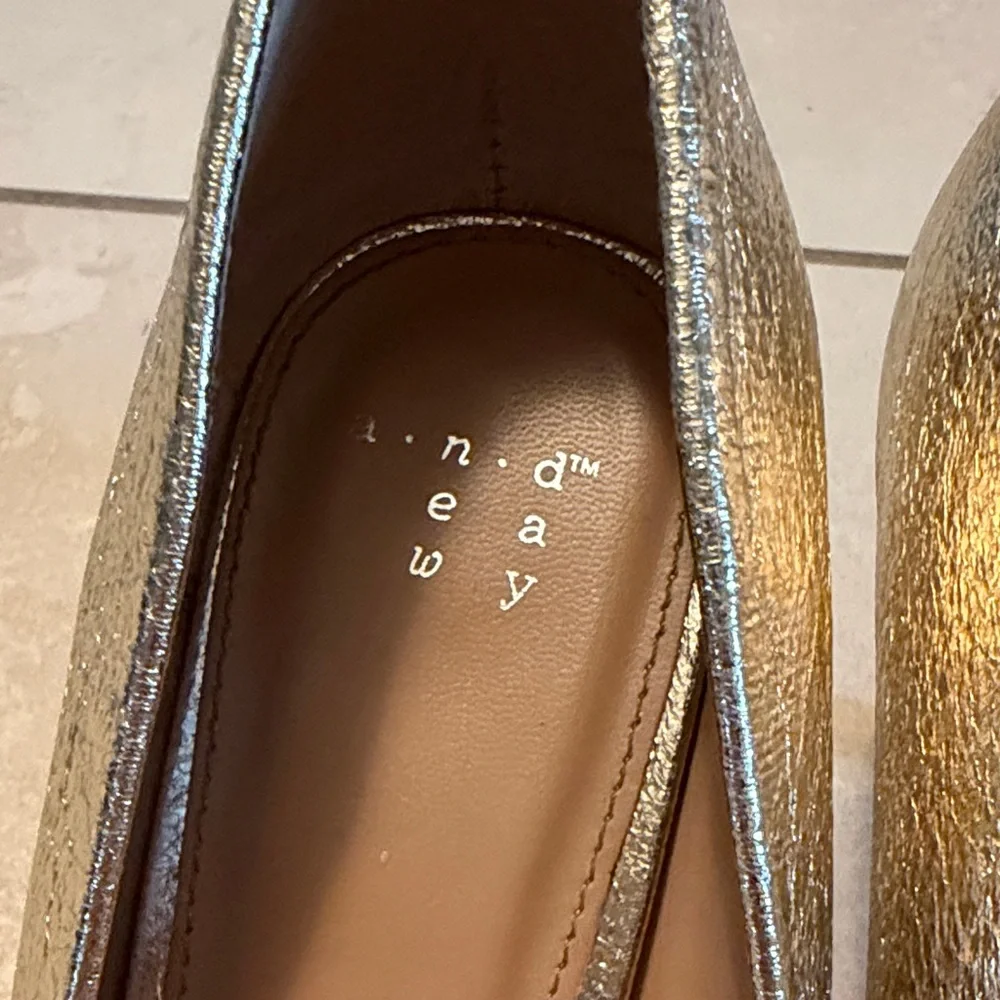 a new day Metallic Gold Pointed-Toe Pumps - Picture 2 of 7